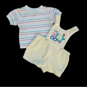 Vintage yellow striped seersucker Shortall shirt bundle